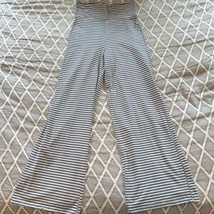 Wide leg pant blue and white stripes